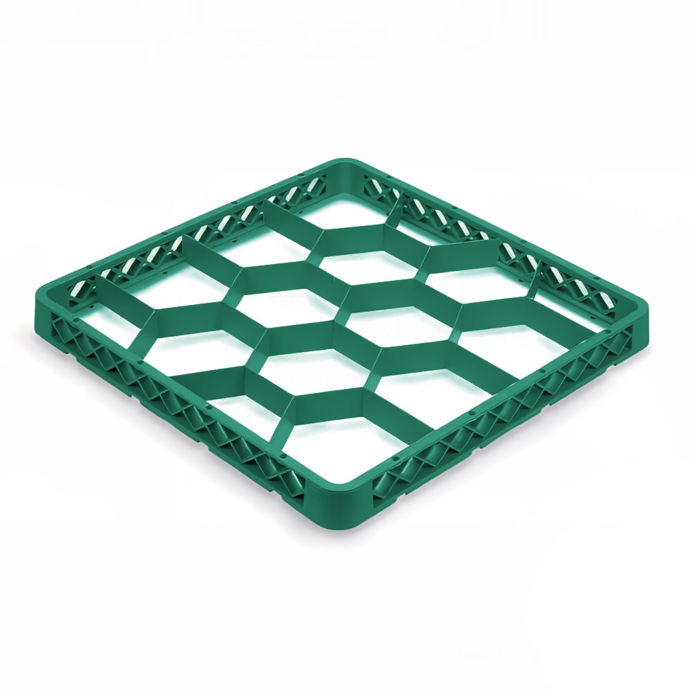 175-TRJ19 Full Size Glass Rack Extender w/ (12) Compartments, Green