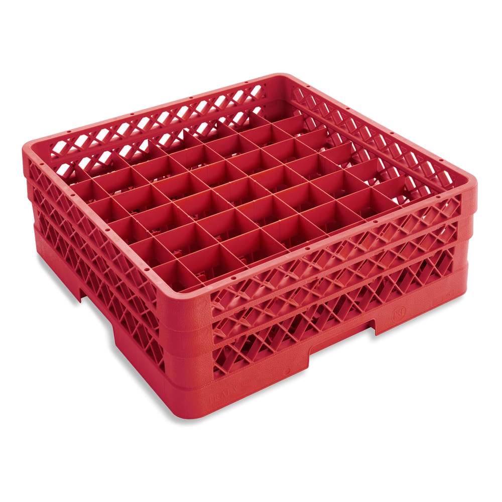 175-TR9EA02 Rack-Master Glass Rack w/ (49) Compartments - (2) Extenders, Red