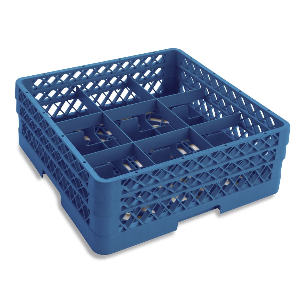 175-TR10FA44 Rack-Master Glass Rack w/ (9) Compartments - (2) Extenders, Royal Blue