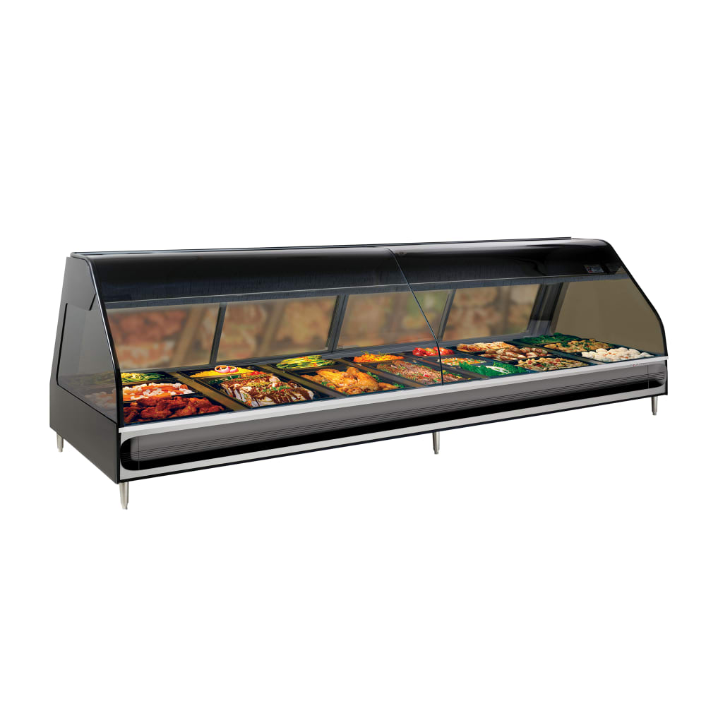 139-ED396BLK208 96" Full Service Countertop Heated Display Case - 208v