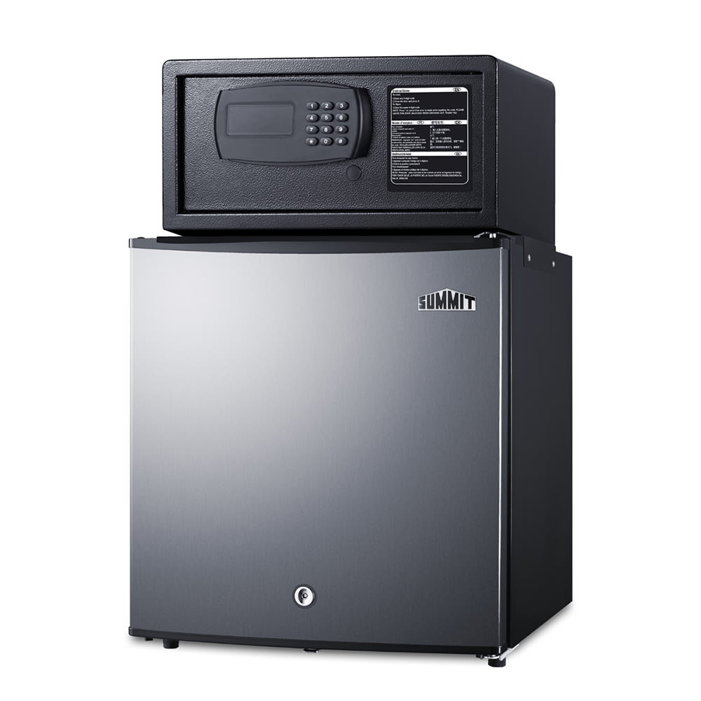 162-MBSAFESS 1.6 cu ft Minibar Refrigerator & Safe w/ Solid Door - Black, 115v