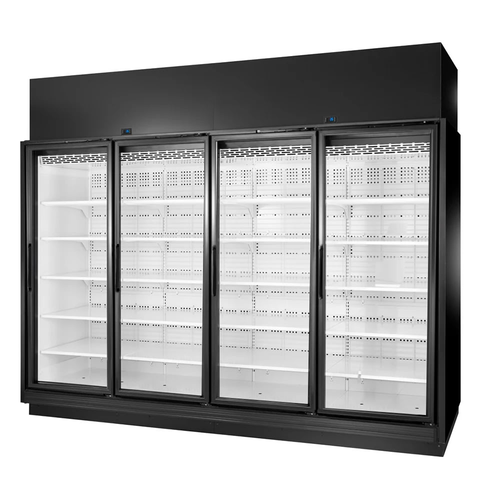 598-TRM4MBW1BRRRRNN4 128 1/2" Four Section Supermarket Display Refrigerator, (4) Right Hinge...