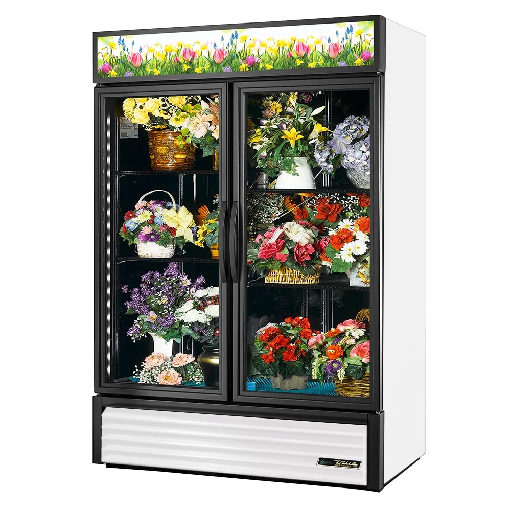 598-GDM49FCHCTSL01W 2 Section Floral Cooler w/ Swinging Door - White, 115v
