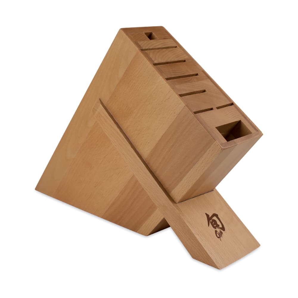 194-DM0838 8-Slot Beech Wood Knife Block, Angled