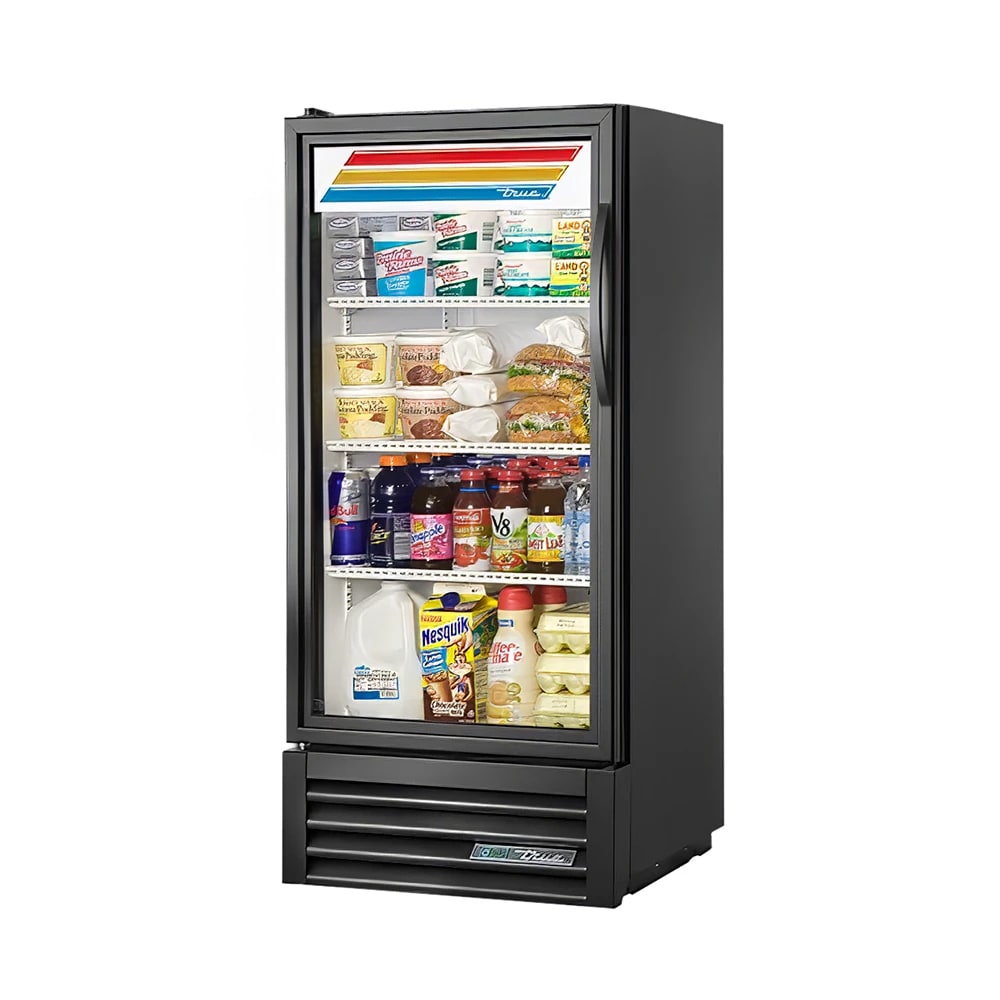 598-GDM10HCTSL01BKLH 24 7/8" GDM Series One Section Glass Door Merchandiser - (1) Left Hinge...