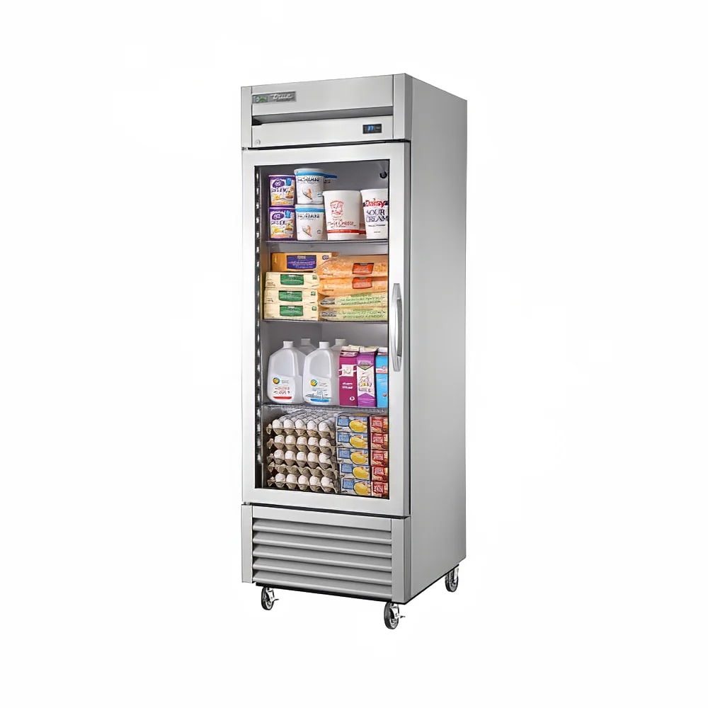 598-TS23GLH 27" One Section Reach In Refrigerator, (1) Left Hinge Glass Door, 115v
