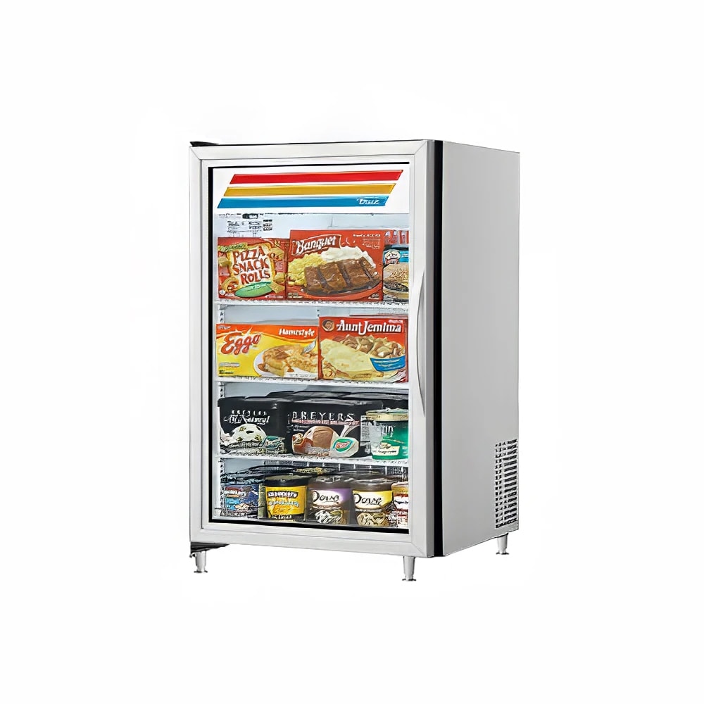 598-GDM07HCTSL01LH 24" Countertop Display Refrigerator w/ Front Access - Swing Door, White,...
