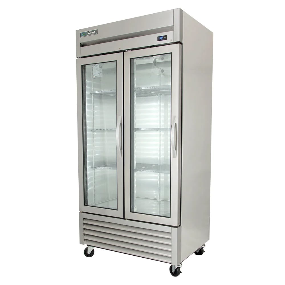 598-T35GLH 40" Two Section Reach In Refrigerator, (2) Left Hinge Glass Doors, 115v
