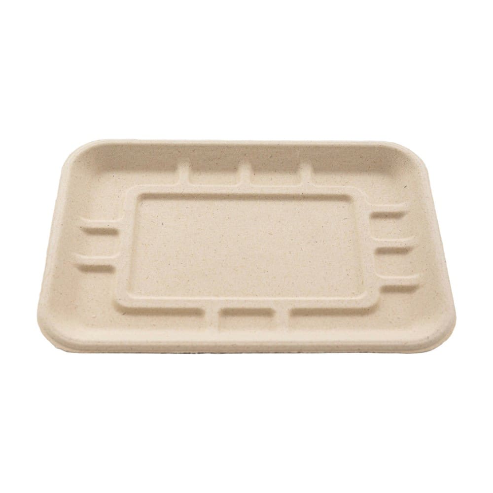 791-TTA800B480IN Rectangular Disposable Lunch PTray w/ (2) Compartments - 8 1/8" x 5 1/2&quo...