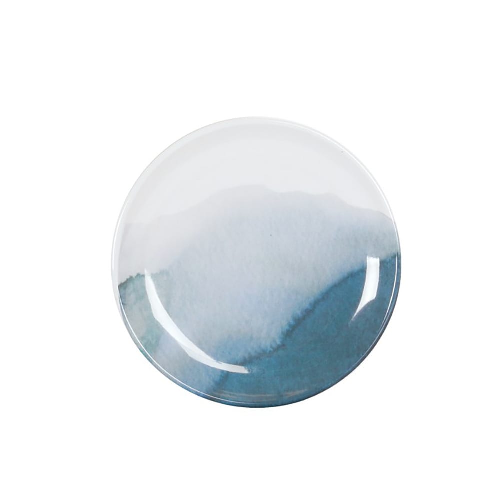 151-223517117 7" Round Melamine Dinner Plate, White/Blue