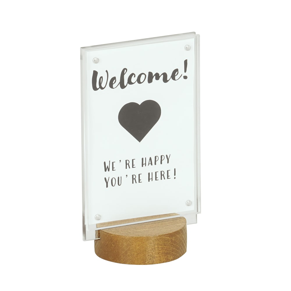 151-228014699 4" Tabletop Menu Card Holder - Rustic Pine Wood