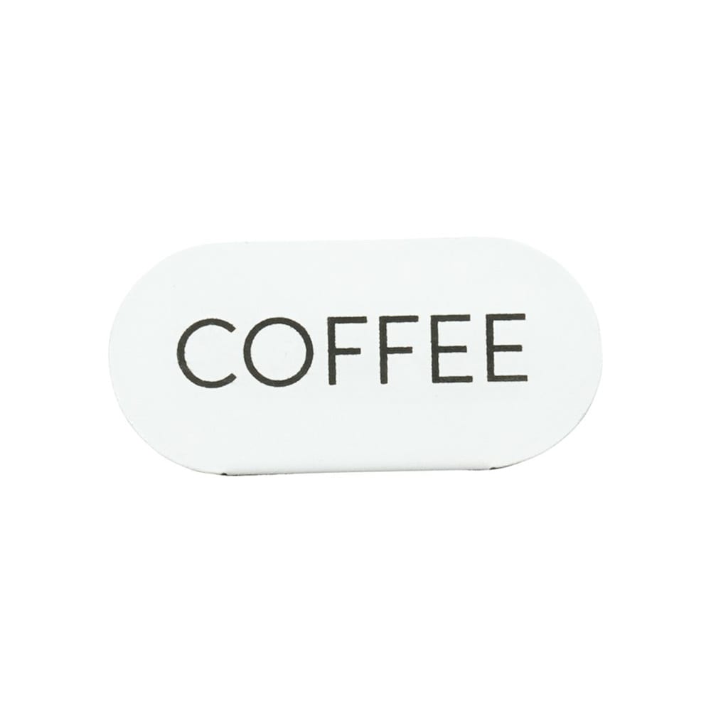 151-23401115 "Coffee" Table Tent Sign - 4 1/2"W x 2"H, Metal, White
