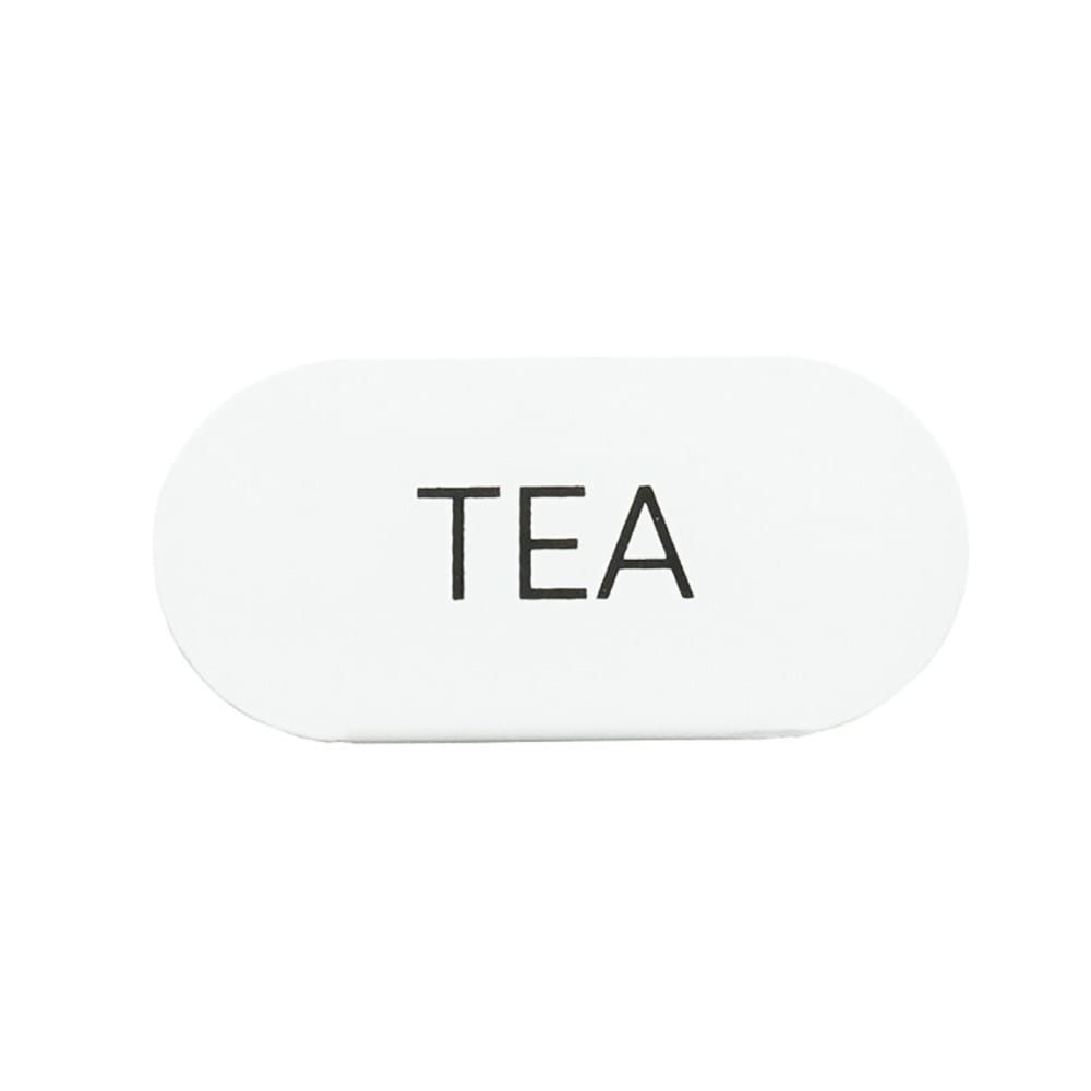 151-23401415 "Tea" Table Tent Sign - 4 1/2"W x 2"H, Metal, White