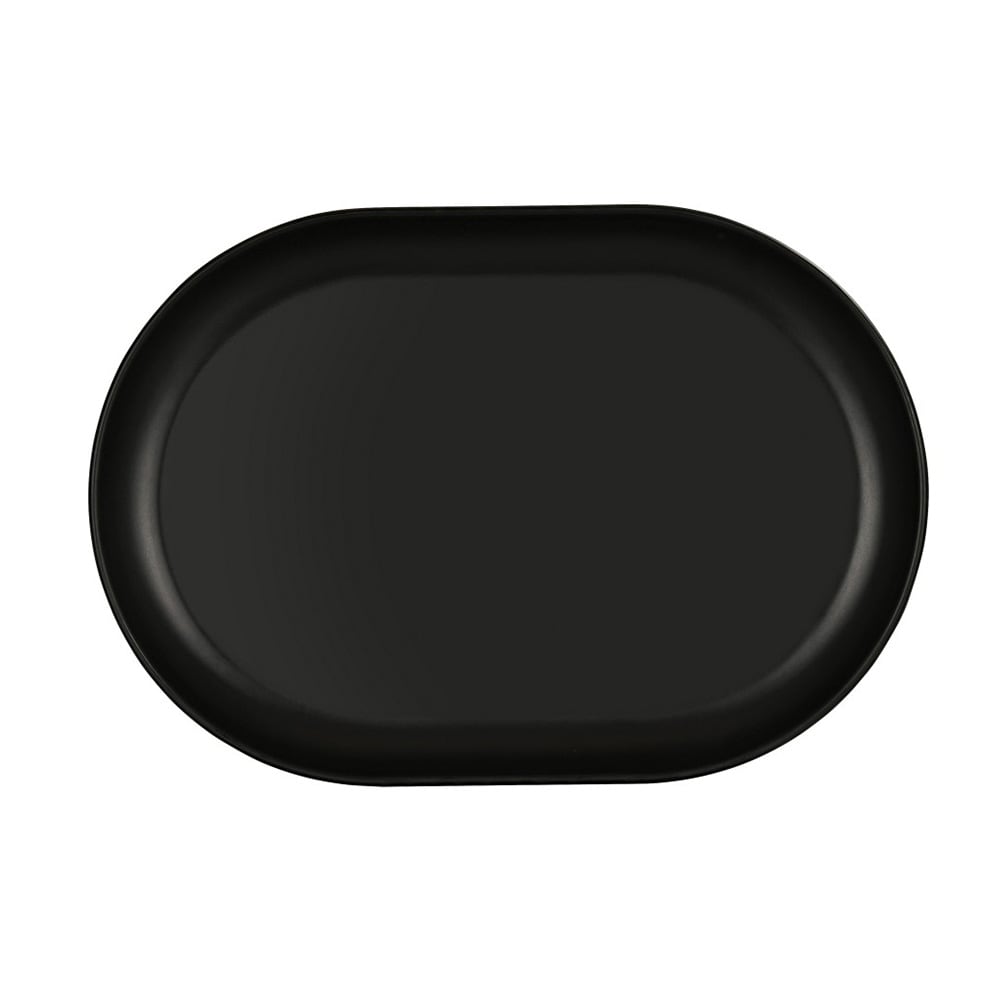 151-2400513913 13" x 9" Oval Oslo Platter - Melamine, Black