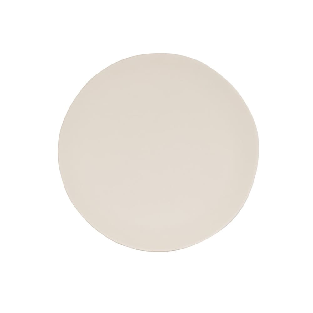 151-2403111103 11" Round Melamine Hand Thrown Plate, Ivory
