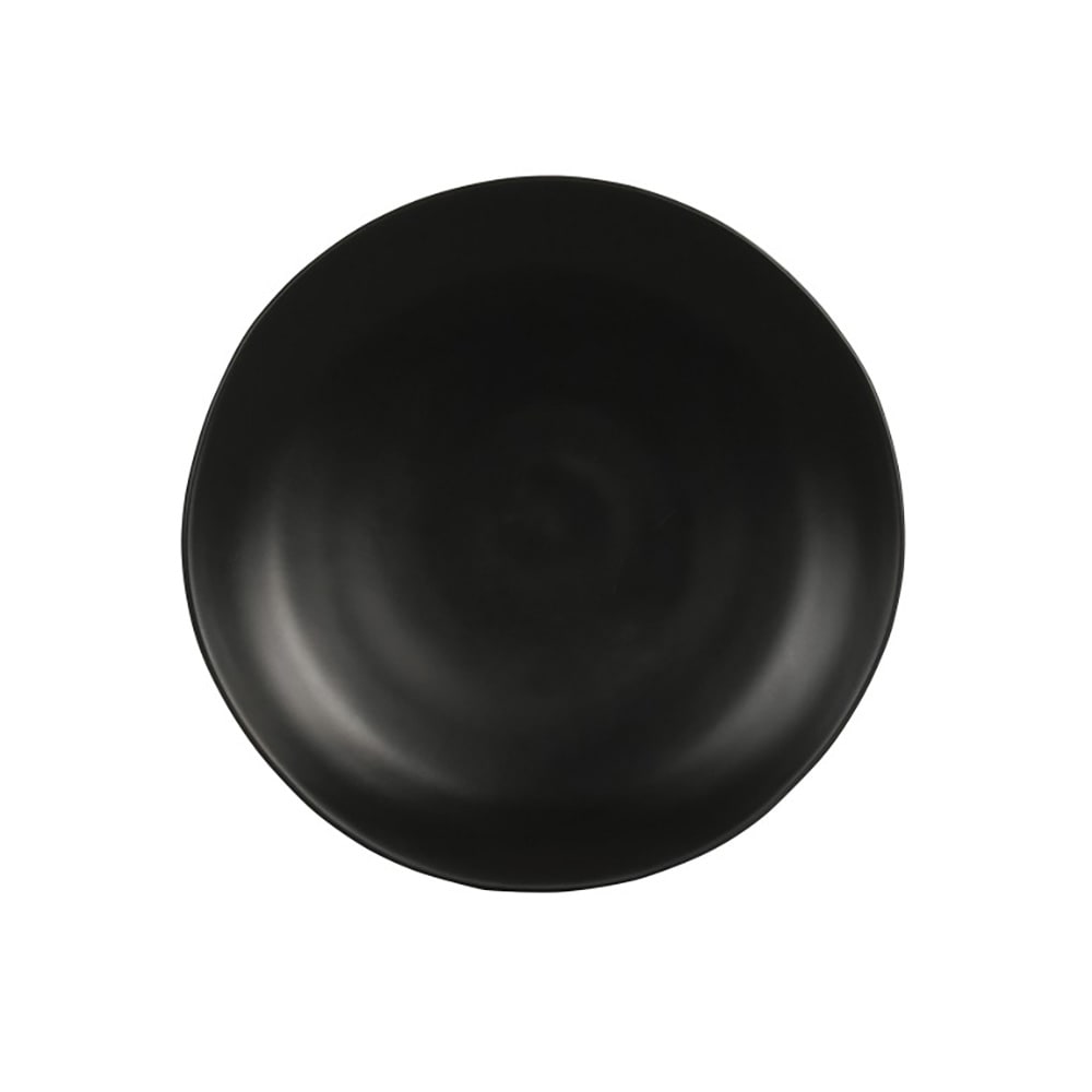 151-240311113 11" Round Melamine Hand Thrown Plate, Black