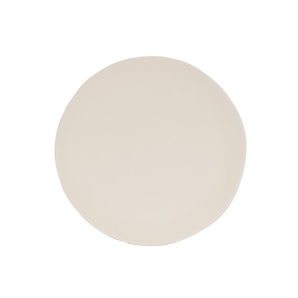 151-240317103 7" Round Melamine Hand Thrown Plate, Ivory