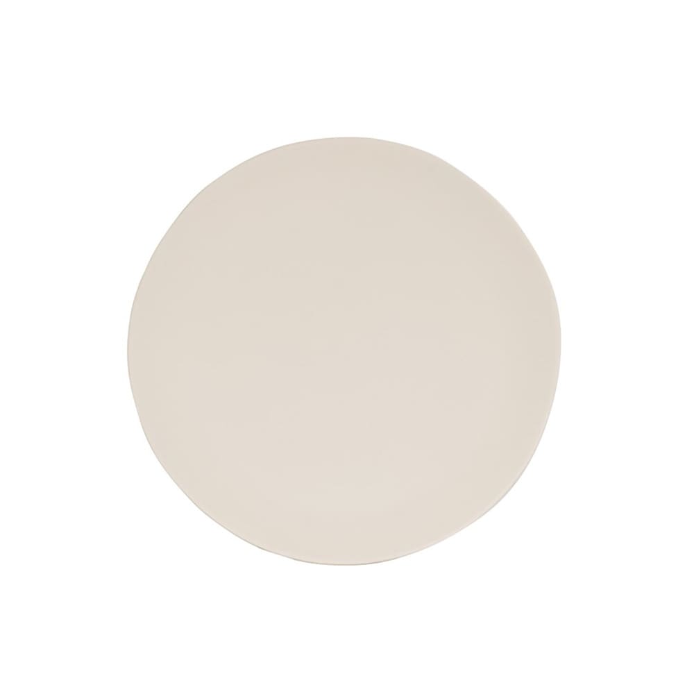 151-240319103 9" Round Melamine Hand Thrown Plate, Ivory