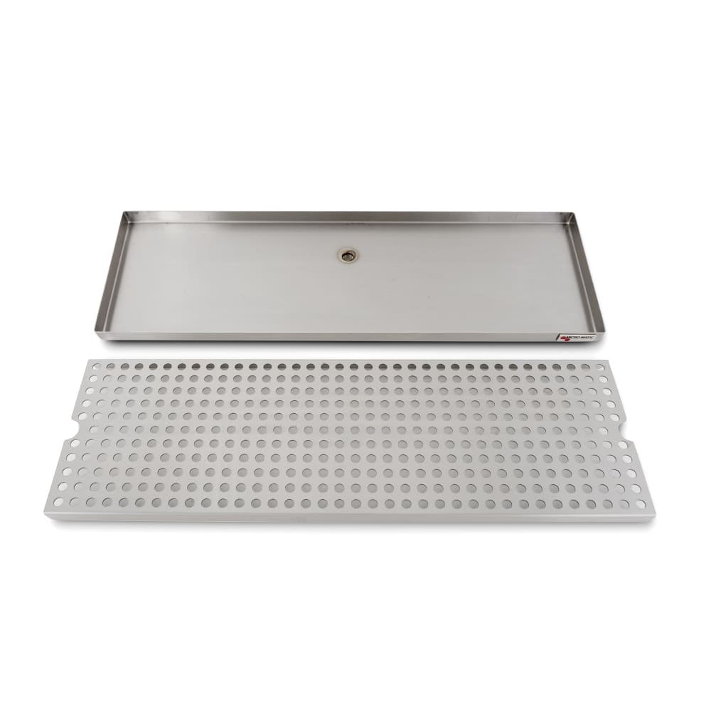 711-DP820D24 Surface Mount Drip Tray Trough w/ 5/8" Drain - 24"W x 8"D, Stainless...
