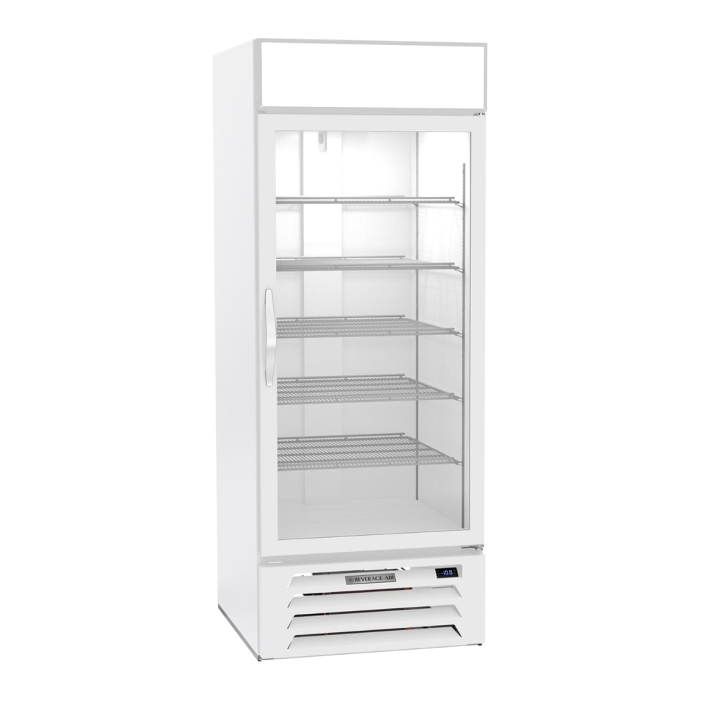 118-MMF27HC1W 30" One Section Display Freezer w/ Swing Door - Bottom Mount Compressor, White...