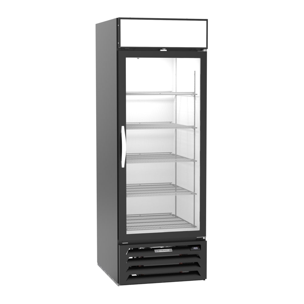 118-MMF23HC1B 27" One Section Display Freezer w/ Swing Door - Bottom Mount Compressor, Black...