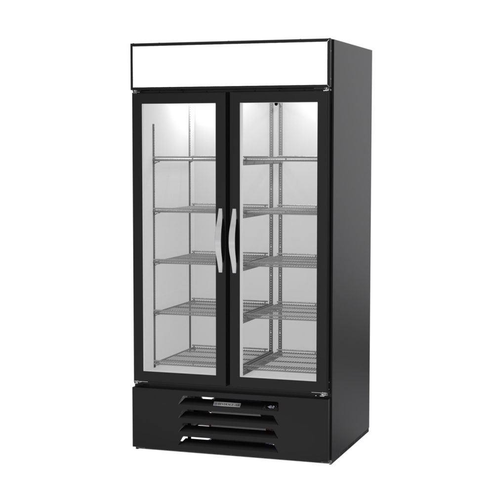 118-MMF35HC1B 39 1/2" Two Section Display Freezer w/ Swing Doors - Bottom Mount Compressor,...
