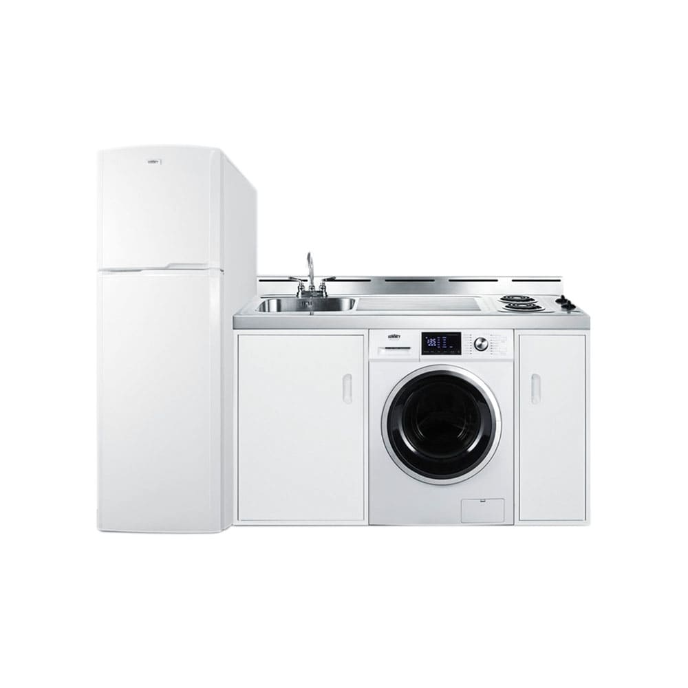 162-ACKSPWD82 83" Kitchenette w/ Sink, 2 Burners, Refrigerator/Freezer, & Washer/Dryer -...