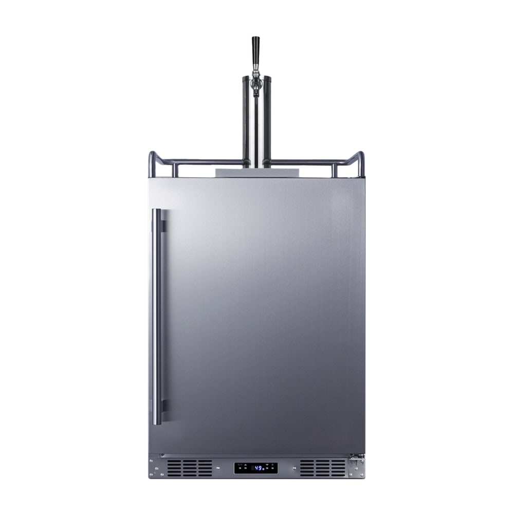 162-SBC683OS 24" Kegerator Beer Dispenser w/ (3) 1/6 Keg Capacity - (1) Column, Stainless, 1...