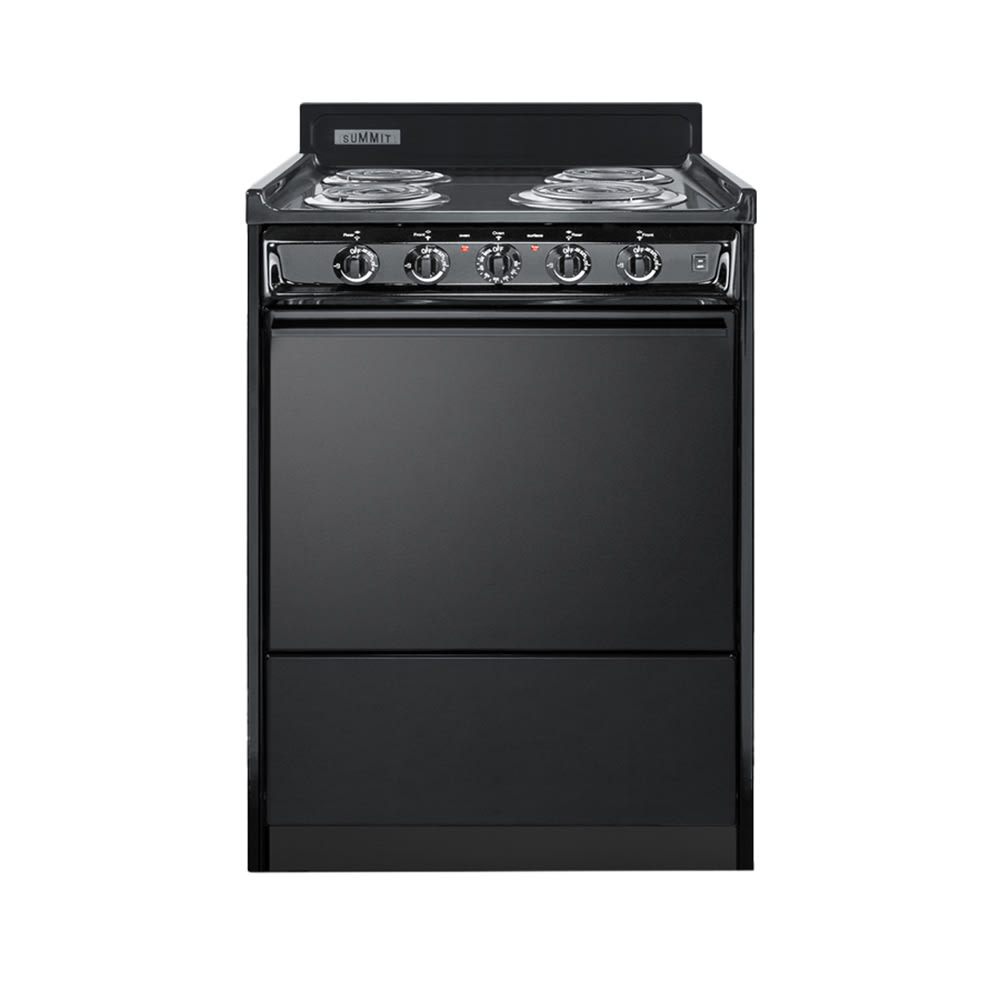 162-TEM610C 24"W Electric Stove w/ (4) Burners - Black, 220v/1ph