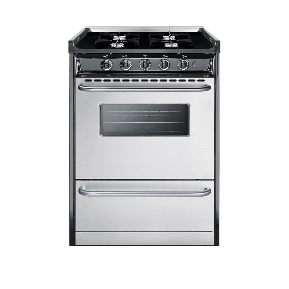 162-TNM6107BRW 24"W Gas Stove w/ (4) Burners - Black/Stainless, Natural Gas
