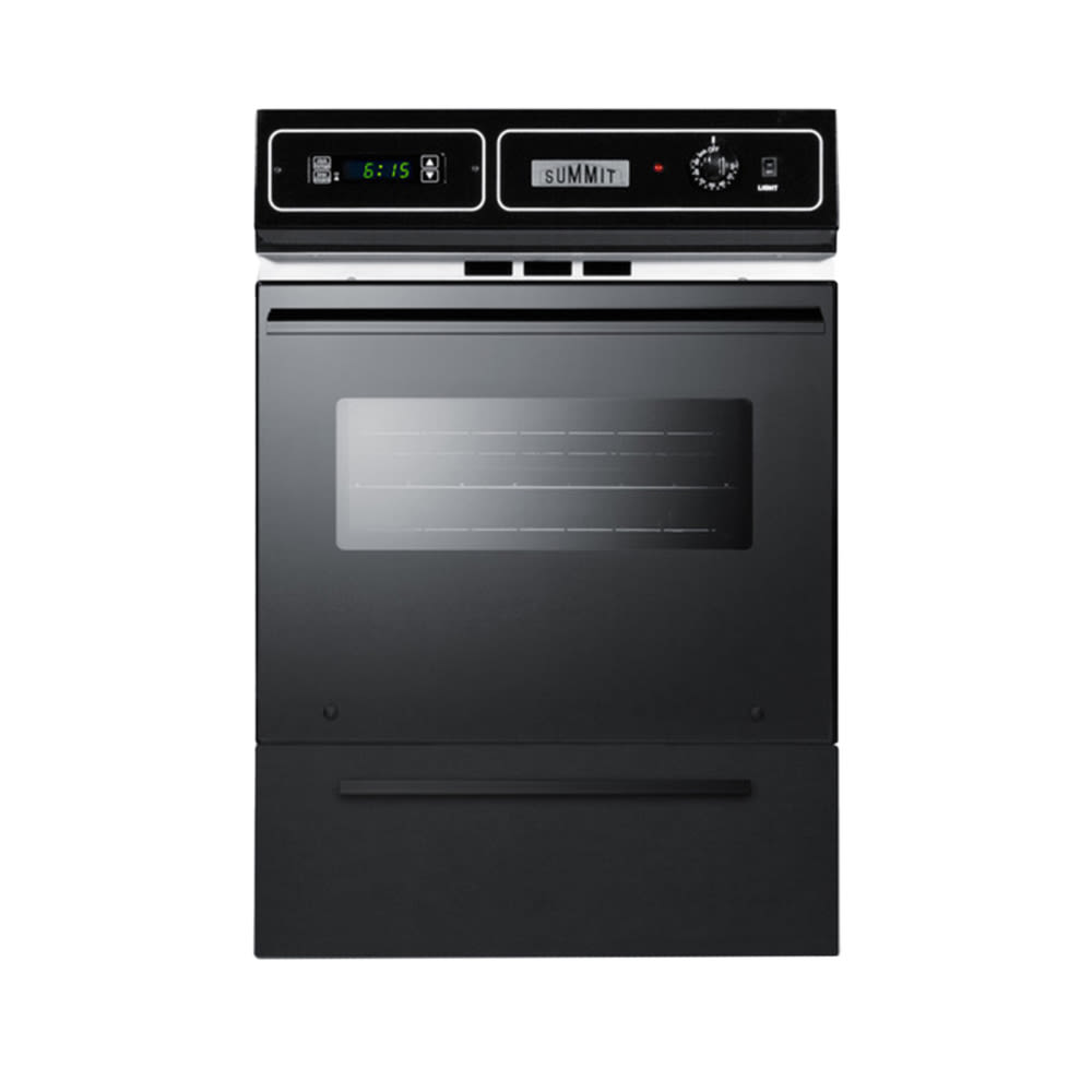 162-TTM7212KW 24"W Gas Wall Oven w/ Window - Black, Convertible