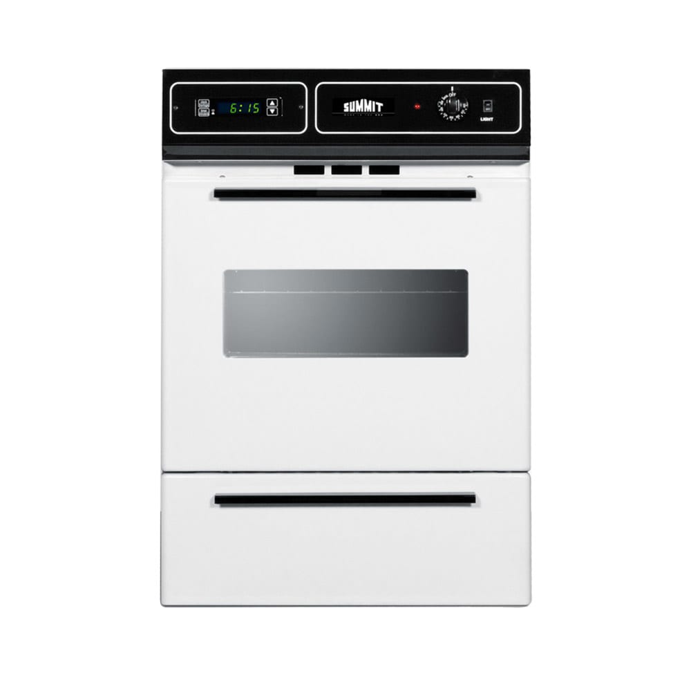 162-WTM7212KW 24"W Gas Wall Oven w/ Window - Black/White, Convertible