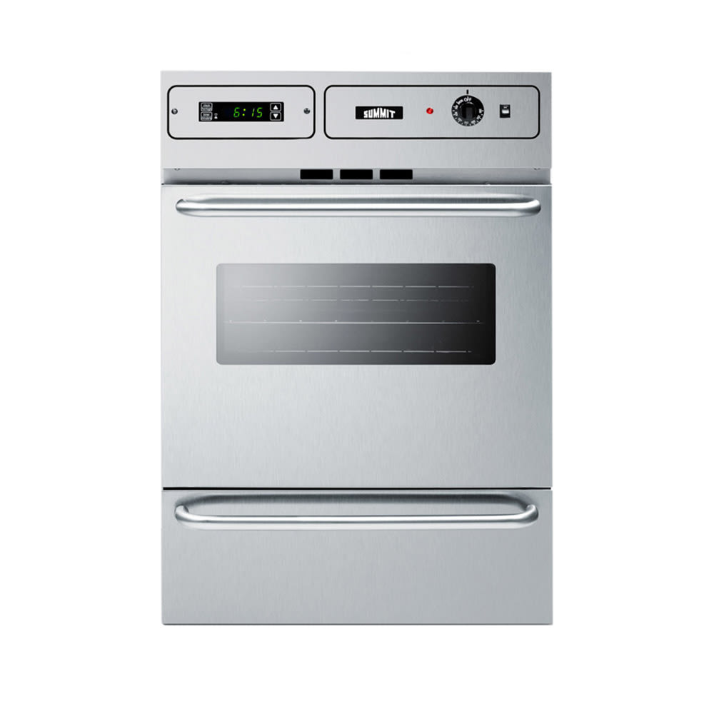 162-TTM7882BKW 24"W Gas Wall Oven w/ Window - Stainless Steel, Convertible