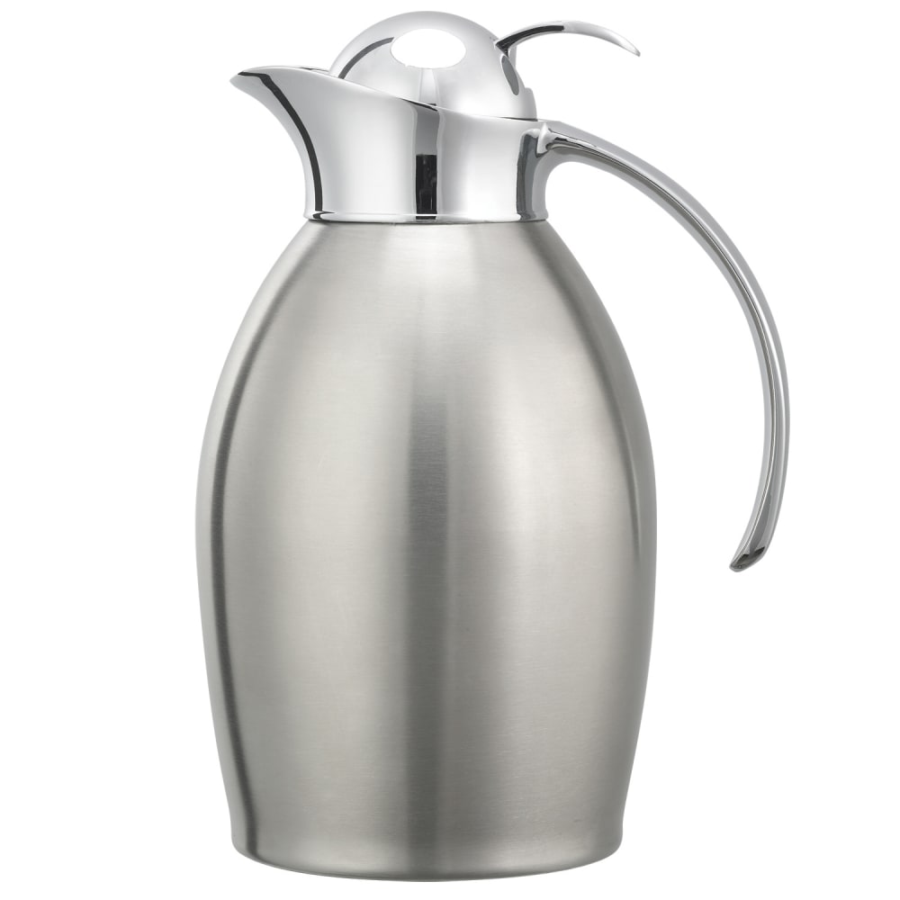 482-NIC10BSPB 1 liter Vacuum Carafe w/ Flip Top Lid & Stainless Liner - Brushed Stainless
