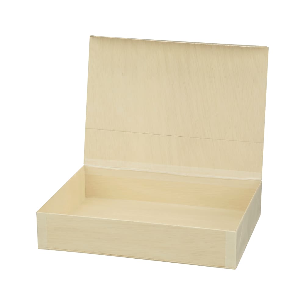 524-TGCB1X8 Collapsible To Go Box w/ Attached Lid - 8" x 12" x 2", Balsa Wood/Rice...