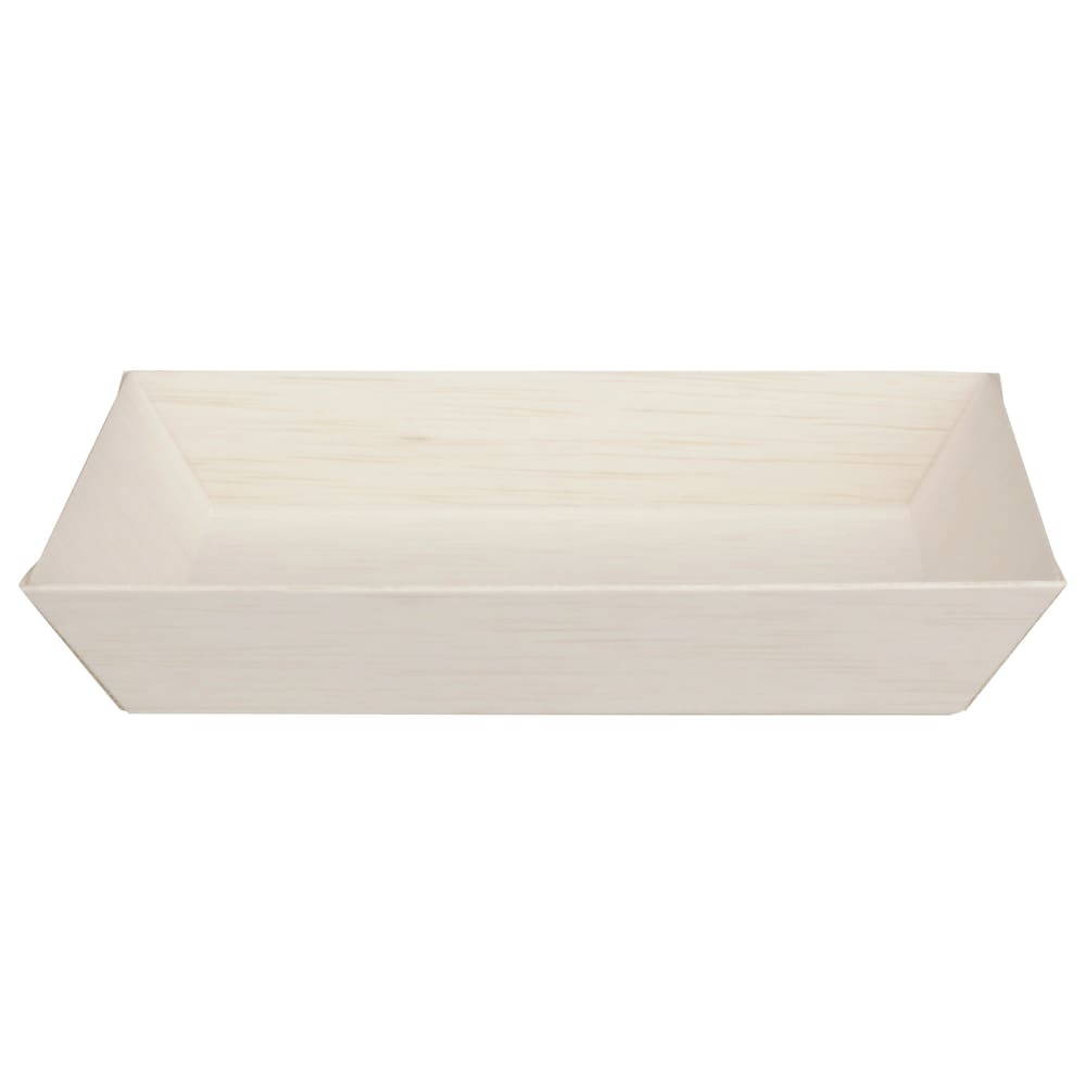 524-TGDE5X7 Disposable Serving Tray w/ Fixed Sides - 5" x 7", Balsa Wood/Rice Paper