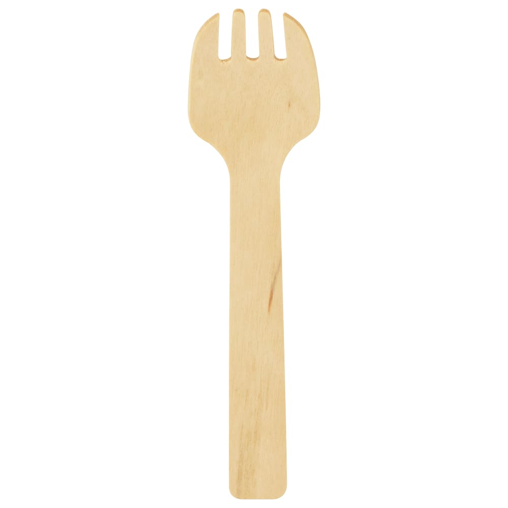 524-VT2406 4" Disposable Wooden Tasting Spork