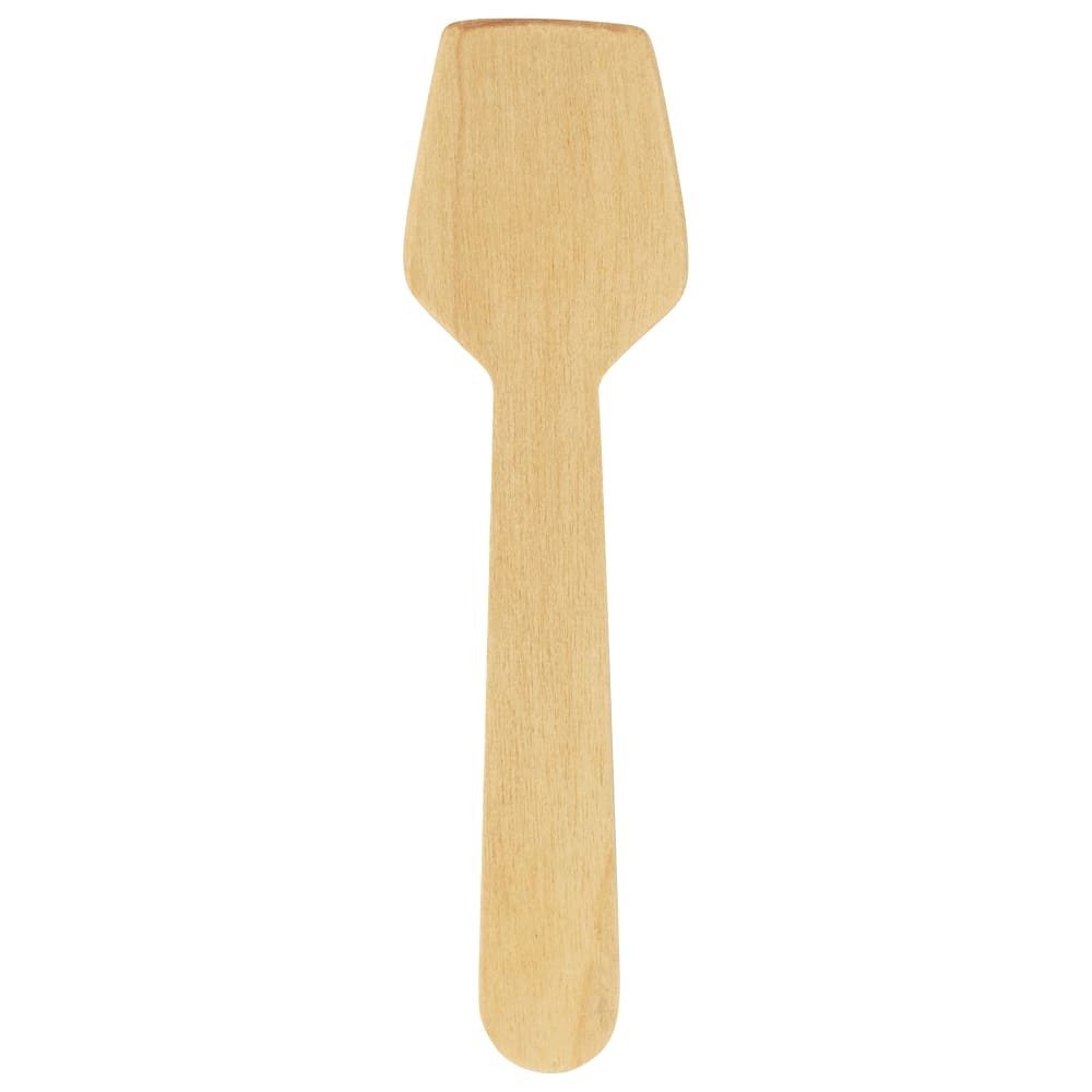 524-VT2407 4" Disposable Wooden Tasting Spoon