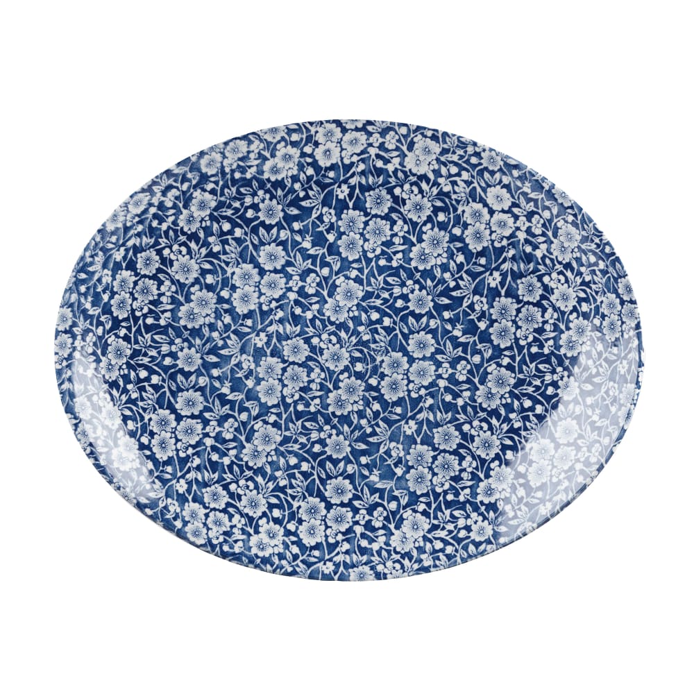 893-CAPOP121 Oval Vintage Prints Plate - 12 1/2" x 10", Ceramic, Victorian Calico Pragu...