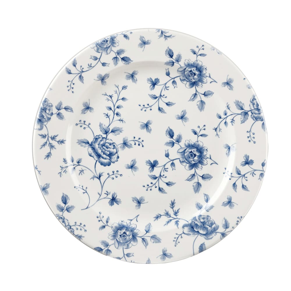 893-RCPVP581 10 7/8" Round Vintage Prints Profile Plate - Ceramic, Prague Rose Chintz