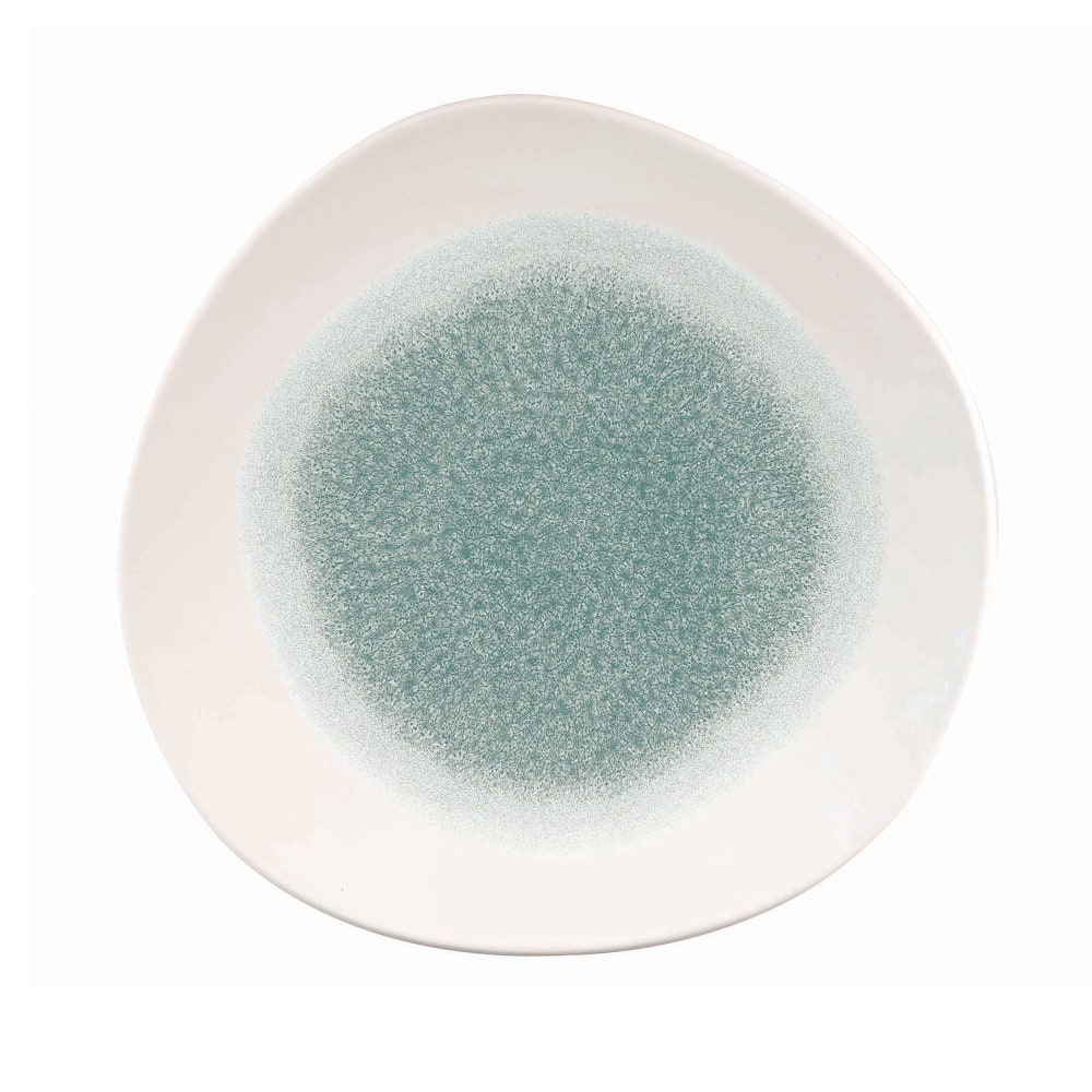 893-RKTBOG101 10 3/8" Round Raku Plate - Ceramic, Topaz Blue