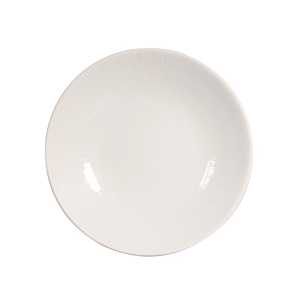893-WHBALD271 11" Round Bamboo Plate - Ceramic, White