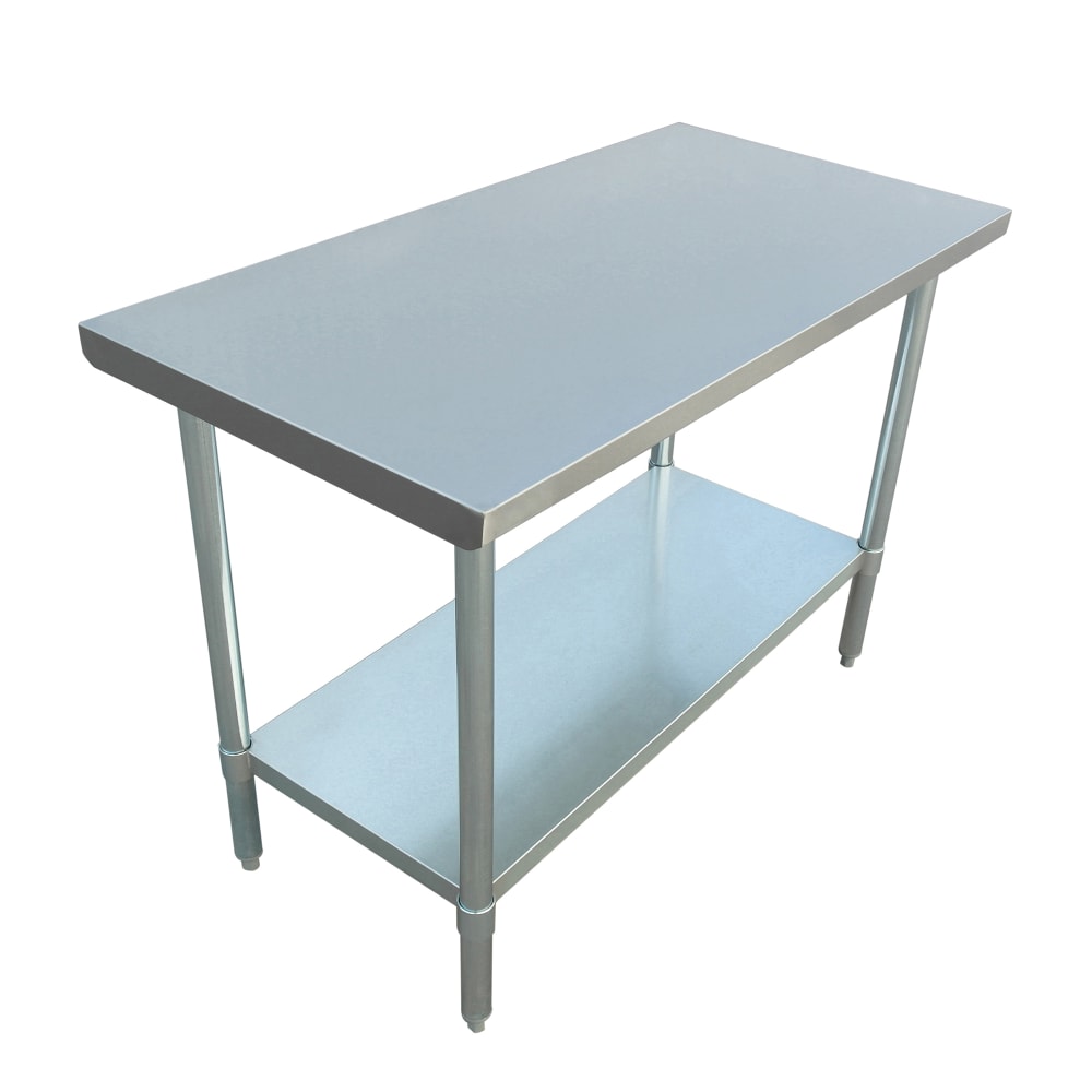 122-WT2448E 48" 16 ga Work Table w/ Undershelf & 430 Series Stainless Flat Top