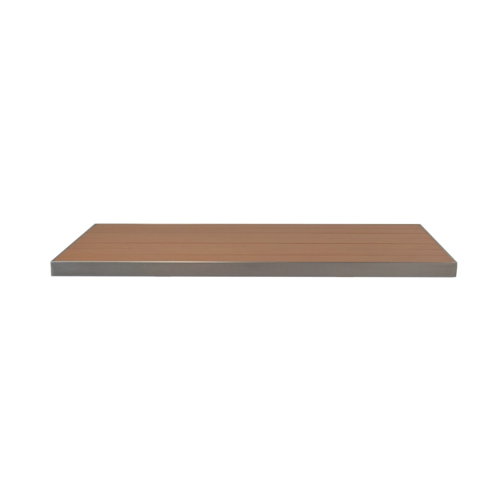 185-1494 Rectangular Sid Outdoor Table Top - 26" x 30", Aluminum, Oak