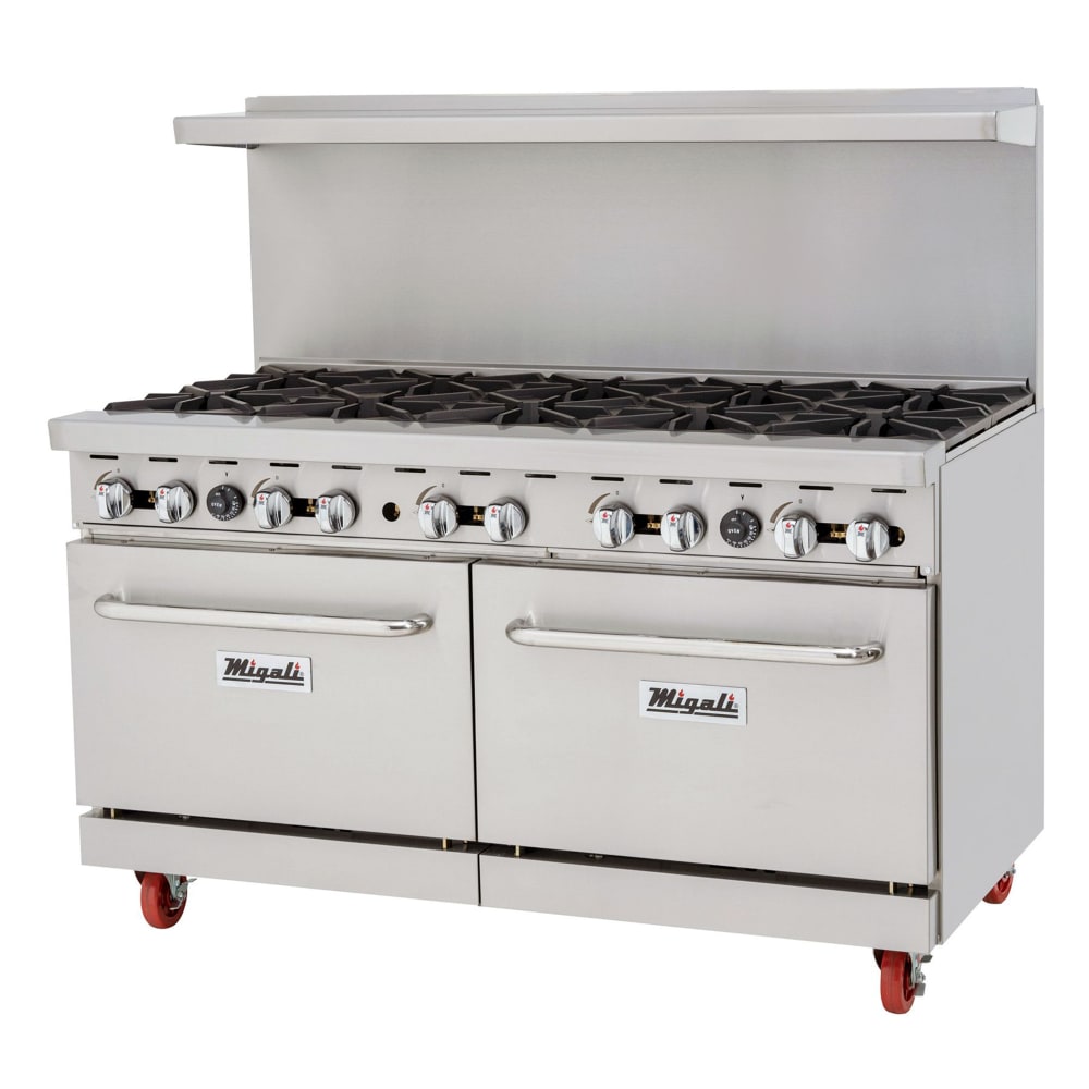338-CRO10LP 60" 10 Burner Gas Range w/ (2) Standard Ovens, Liquid Propane