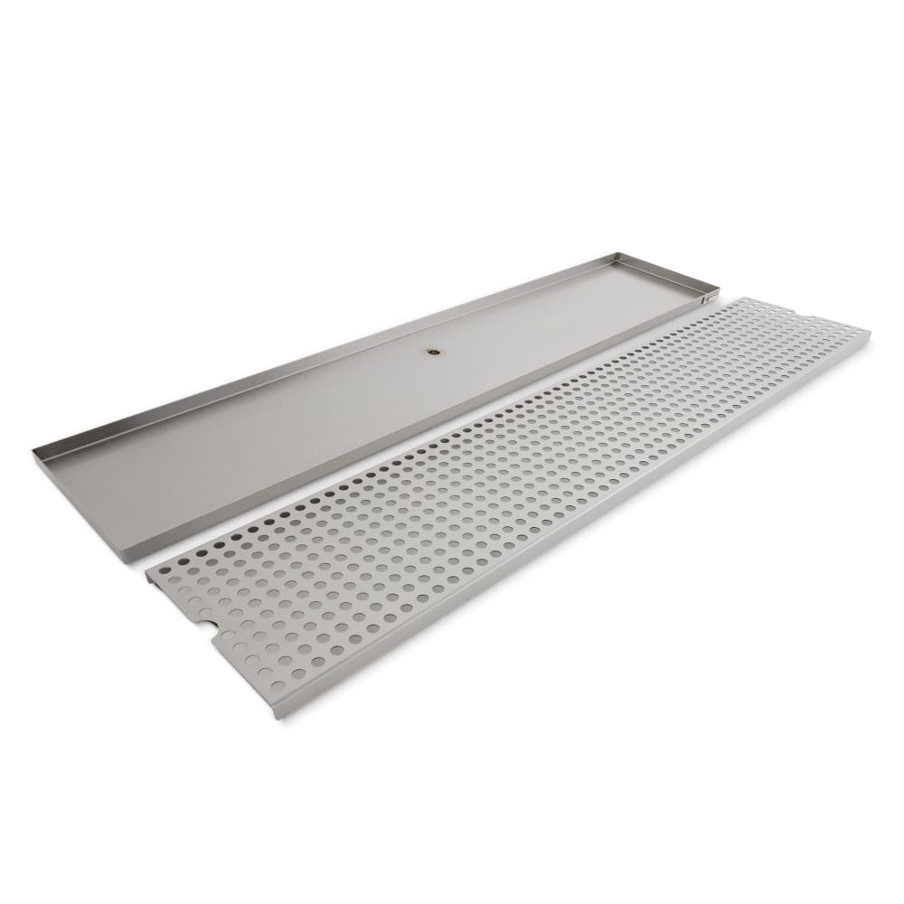 711-DP820D39 Surface Mount Drip Tray Trough w/ 5/8" Drain - 39"W x 8"D, Stainless...