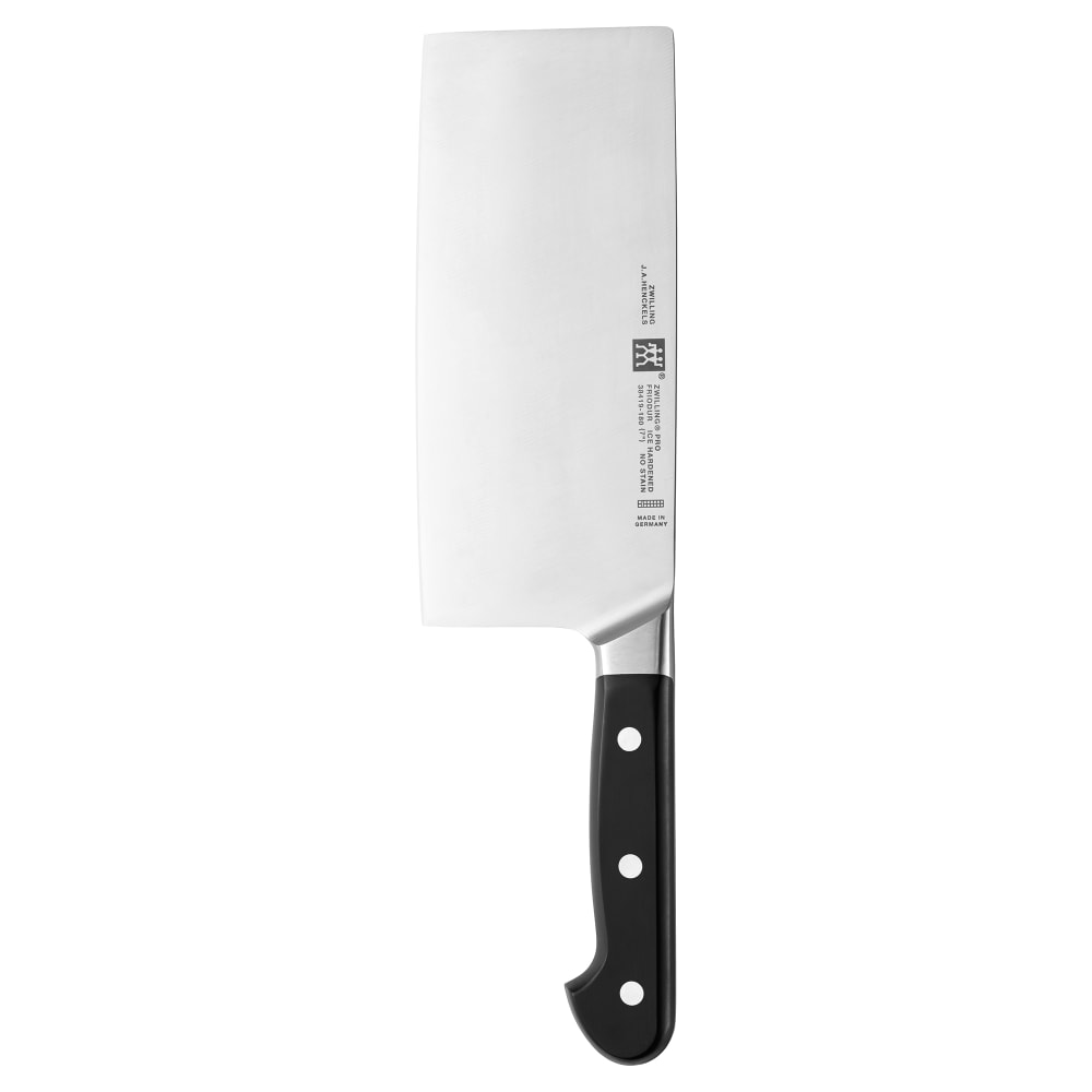 901-38419183 7" Chinese Chef's Knife w/ Black Plastic Handle, High Carbon Stainless Ste...