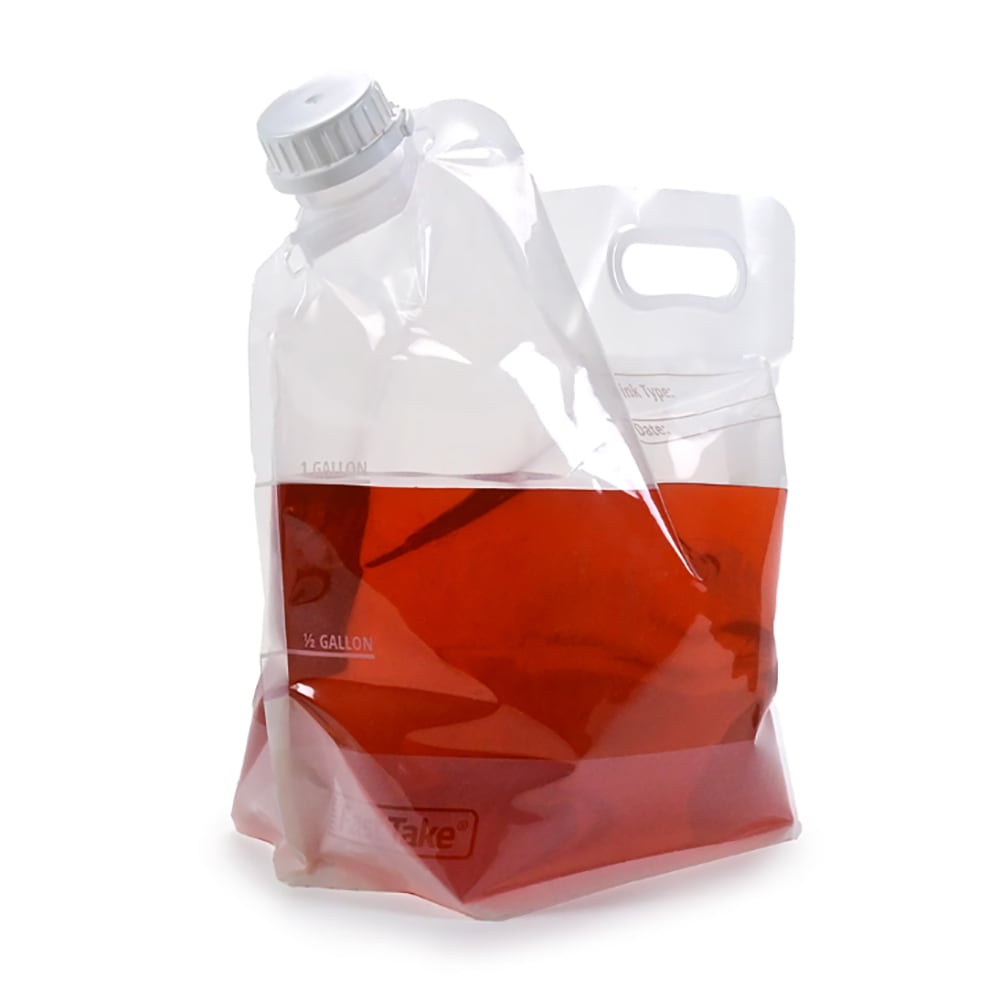 909-FT13116G Fast Take® 1 Gallon Beverage Pouch - Tamper Evident Lid