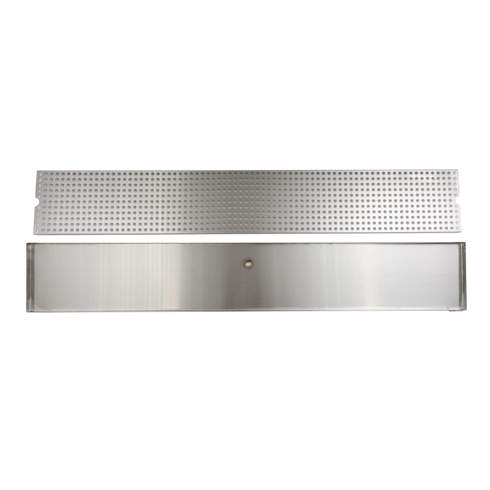711-DP820D51 Surface Mount Drip Tray Trough w/ 5/8" Drain - 51"W x 8"D, Stainless...