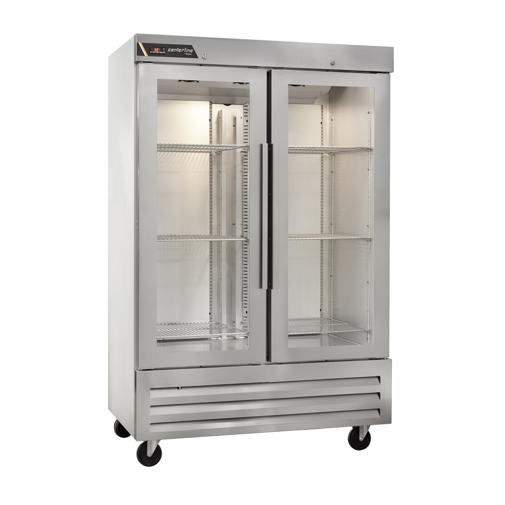 206-CLBM49RFGRR 54" Two Section Reach In Refrigerator, (2) Right Hinge Glass Doors, 115v
